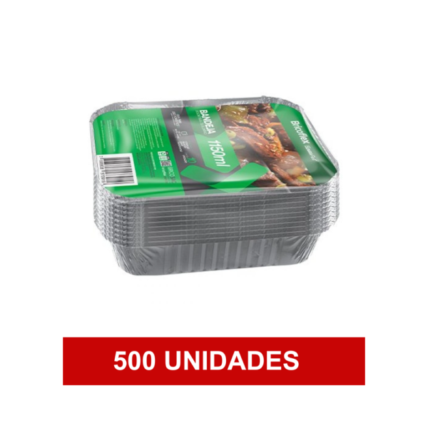 Bandeja Marmita Aluminio Retangular 1150ml BricoFlex 500 uni - Image 2