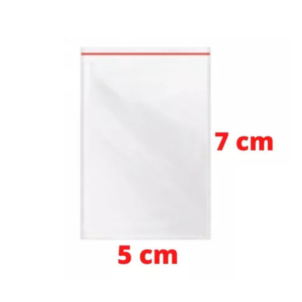 Saquinhos Plastico ZipLock Hermético 5x7 talge 100Un